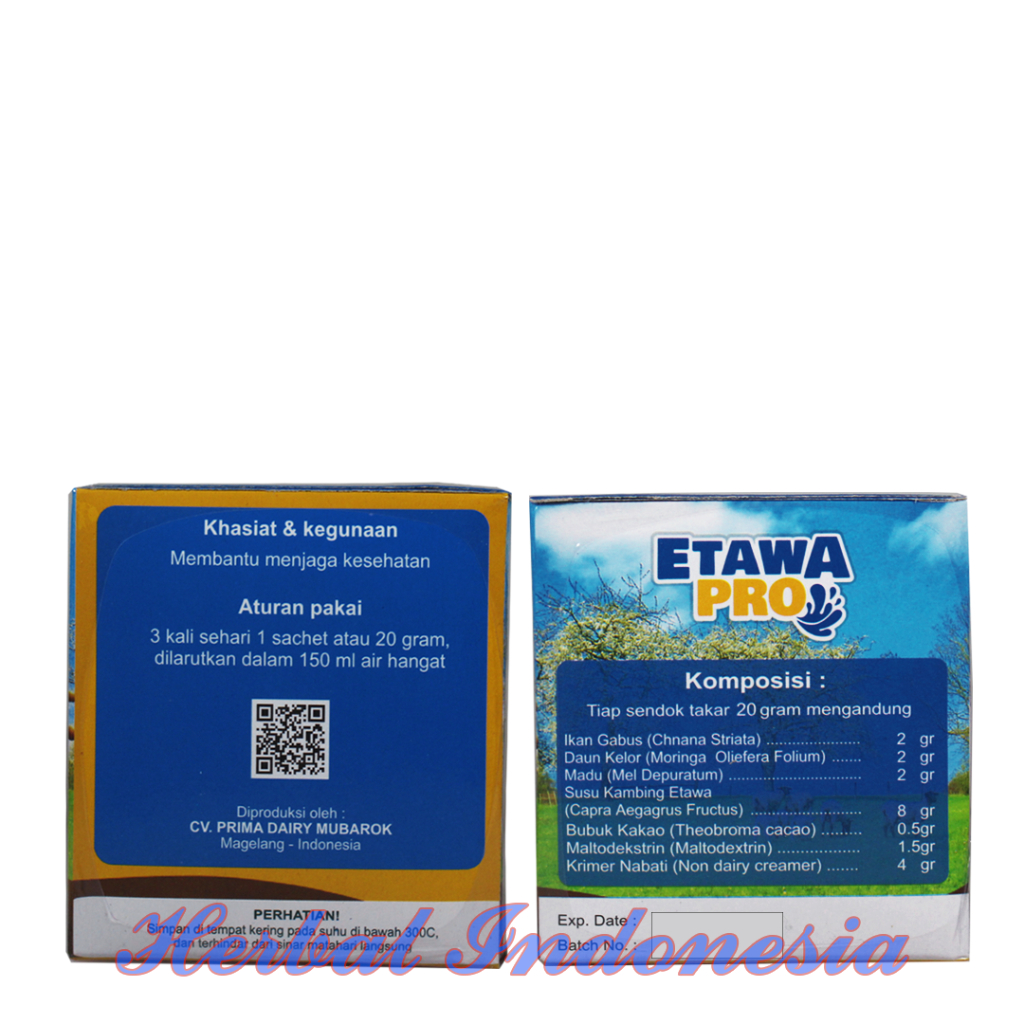 Susu Kambing ETAWA PRO Plus Ikan Gabus, Daun Kelor, Madu - Rasa Cokelat - Ettawa
