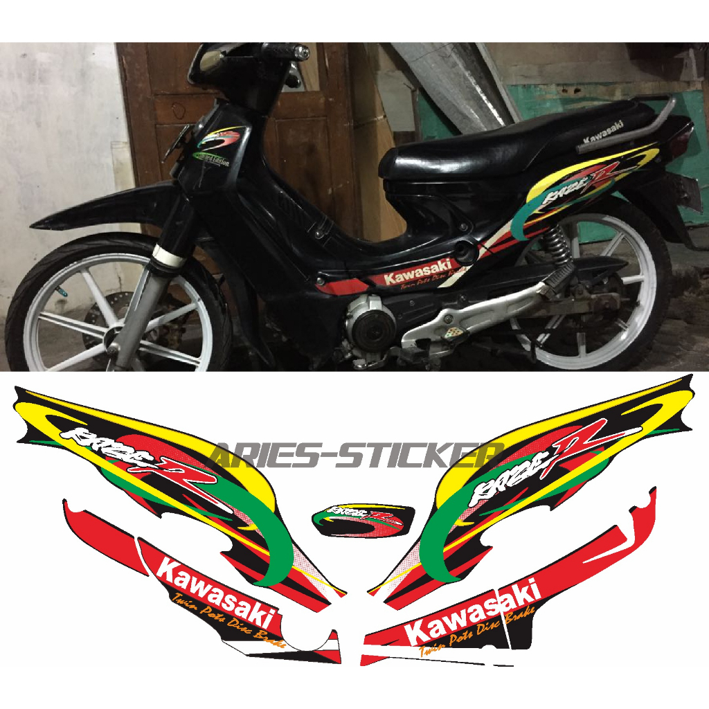 STRIPING STIKER KAWASAKI KAZE R 2000 2001 HITAM