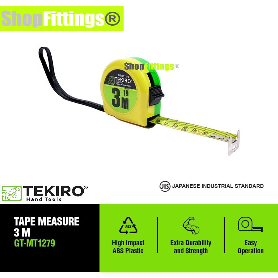 TEKIRO GT MT 1279 Meteran 3 Meter Wood Measurement Tape 3 Metre