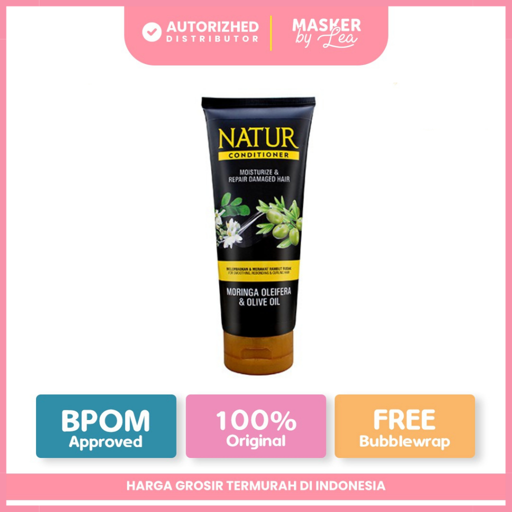 NATUR Hair Conditioner Moringa 165 Ml - Kondisoner Rambut Rusak &amp; Kering