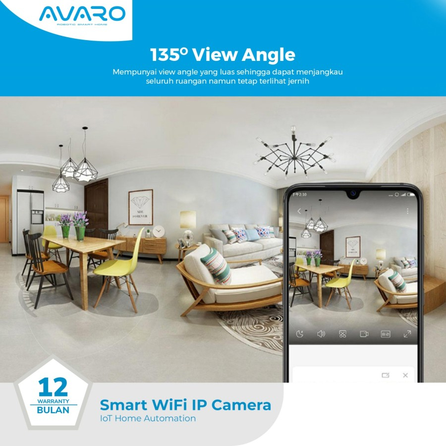 AVARO Smart IP Camera Indoor PTZ 2MP CCTV WIFI Exclusive