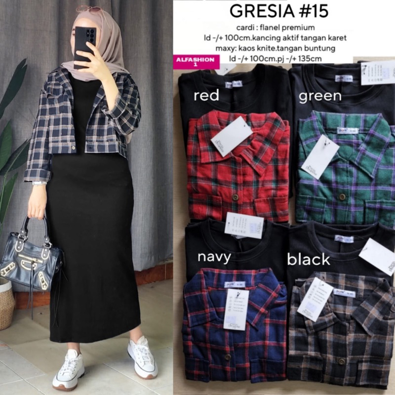 GRESIA INNER RAJUT PANJANG LENGAN KUTUNG hanya inner tanpa outer