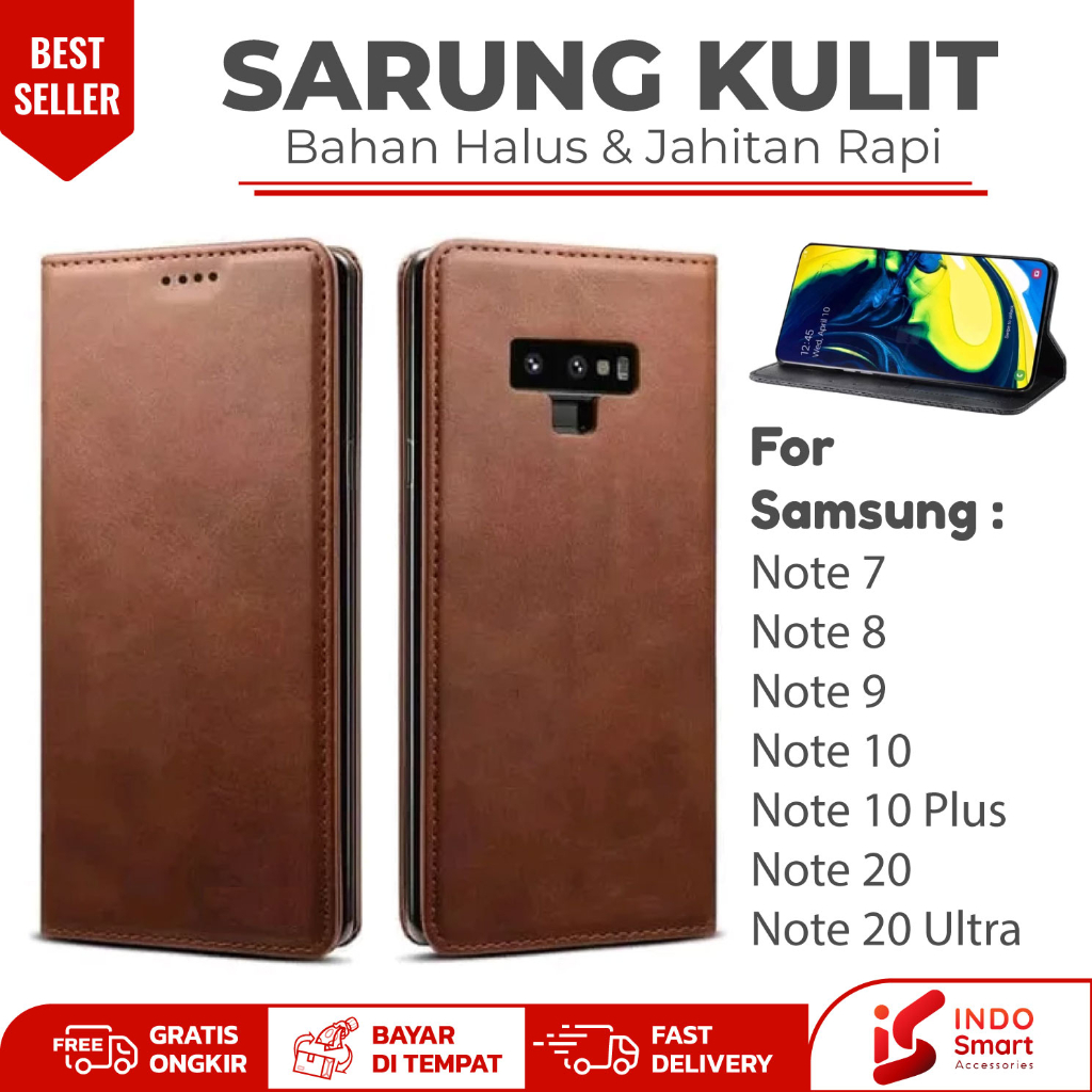 Samsung Note 7 8 9 10 20 / Case Samsung 10 Plus 10+ 20 Ultra / Leather Wallet Case Dompet Sarung Kul