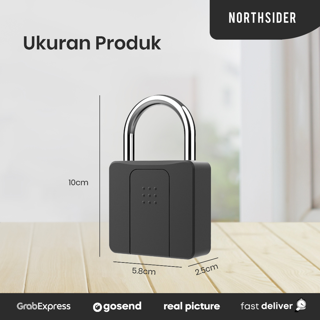 GEMBOK 3IN1 FINGERPRINT PADLOCK eSmartlock APP KUNCI WATERPROOF IP65