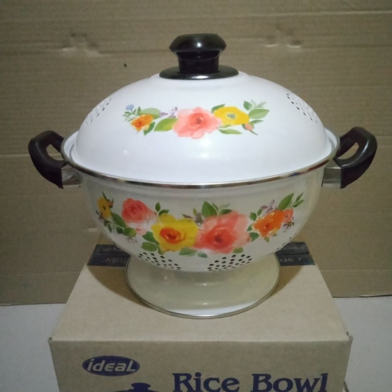 Free cimory Rice Bowl Sangku enamel bunga wadah nasi