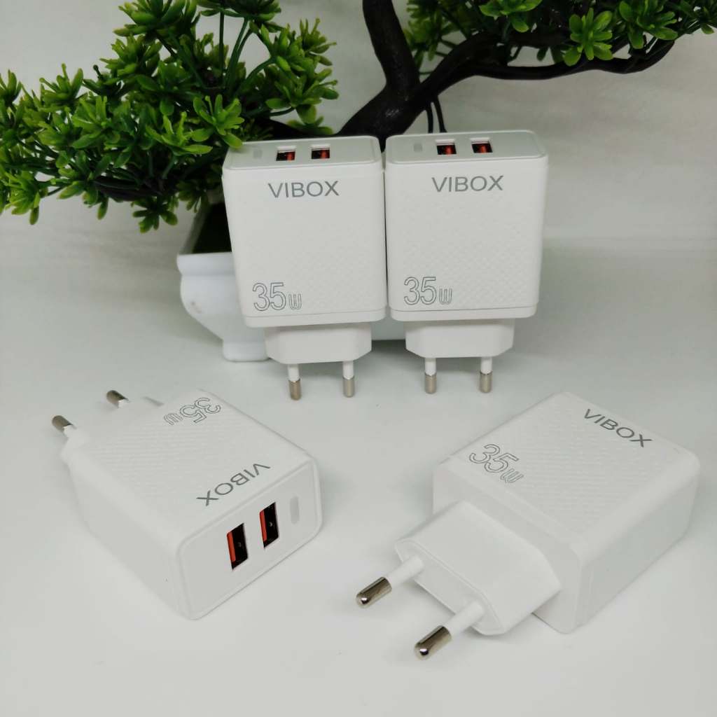 Adapter Charger Vibox 35W Kepala Charger Casan fast charging 2usb