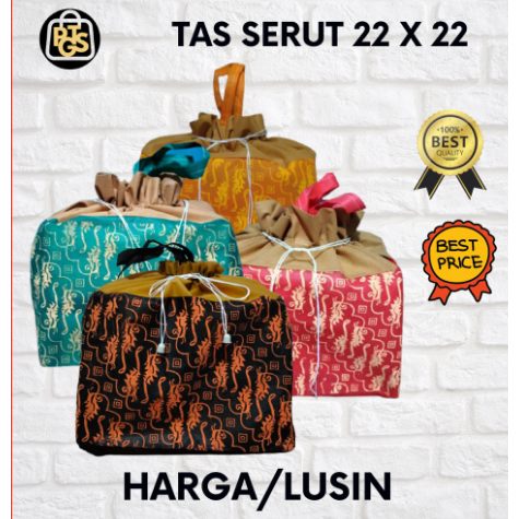 BISA COD  tas hajatan mewah motif batik / tas kotak nasi box 22 x 22 besek