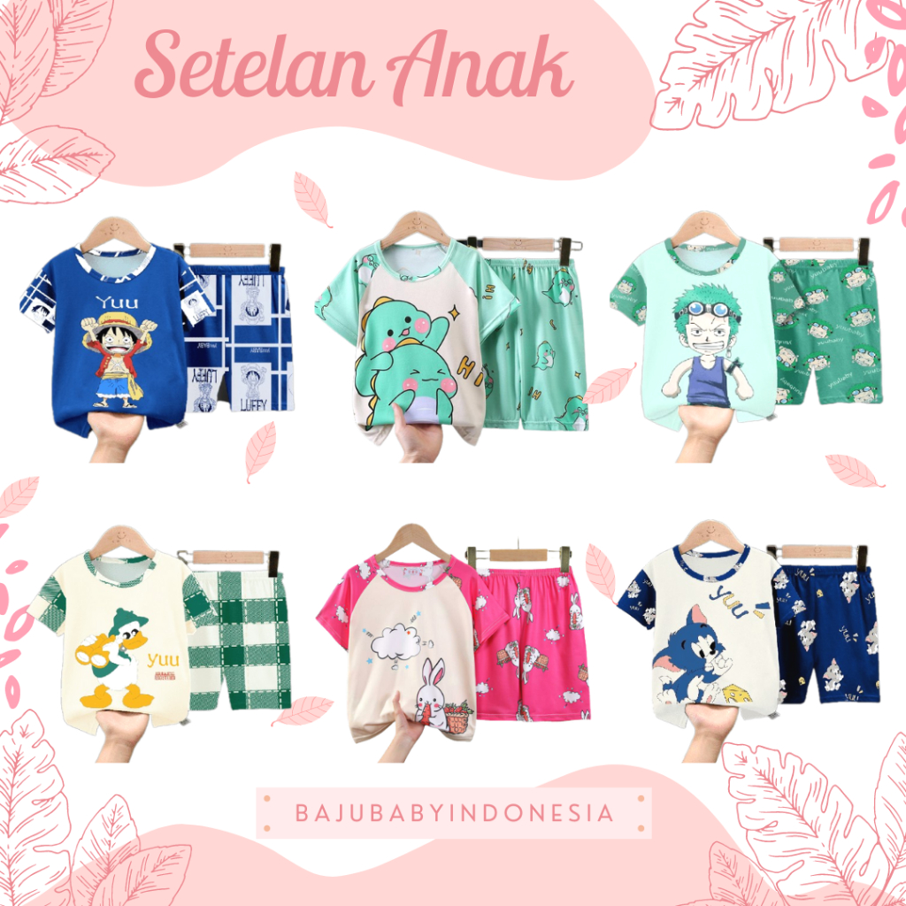 BBI setelan anak pendek bayi dan anak motif 7021 7023 7024 7025