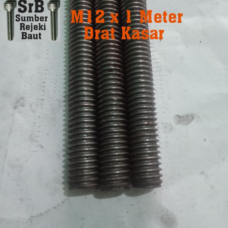 As Drat M12 Drat Kasar Panjang 1 Meter