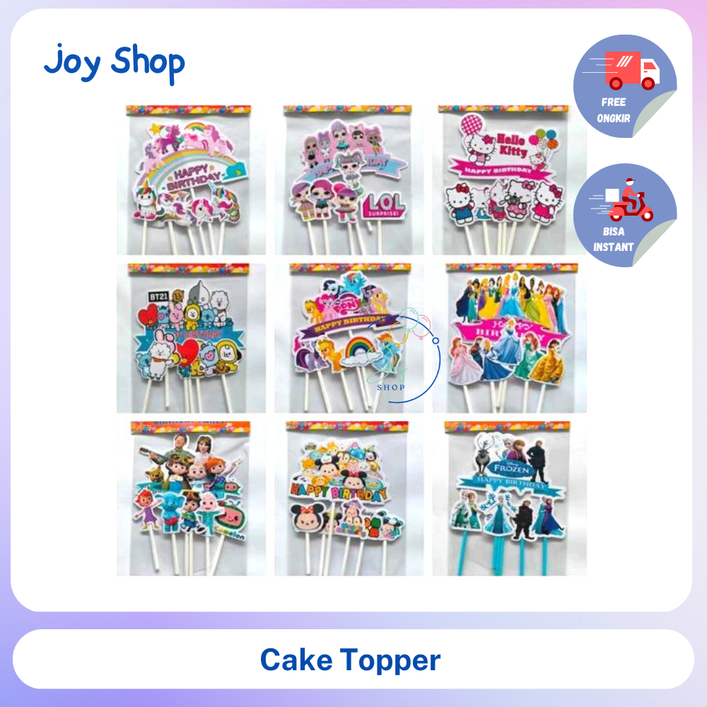 Cake Topper Karakter Doraemon / Cars / Princess / Mickey / Unicorn