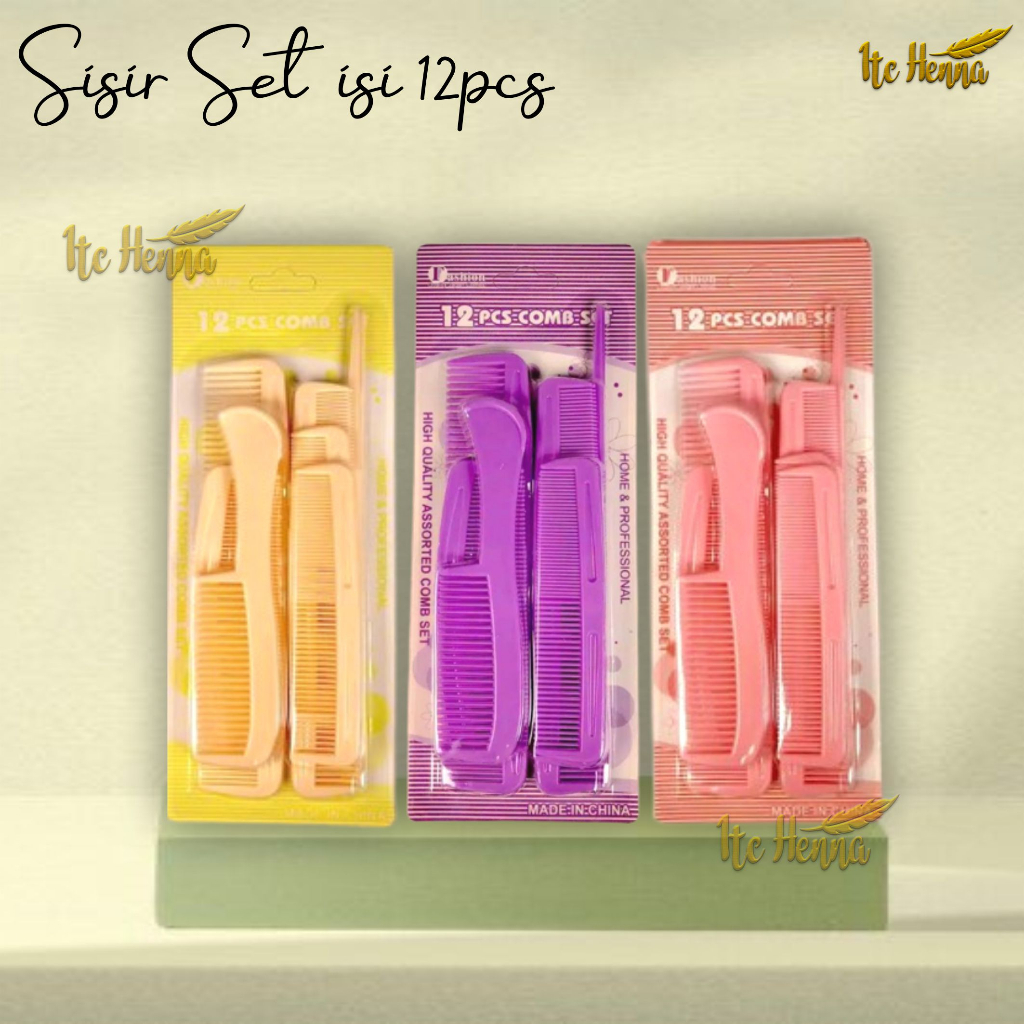 Sisir Rambut Set isi 12 pcs Sisir Rambut Hair Comb