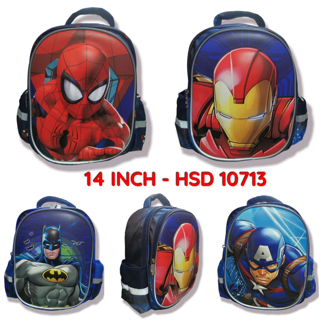 Tas TK SD Anak laki laki anak Perempuan Ransel Sekolah Glossy Timbul HSD 10713 Spiderman