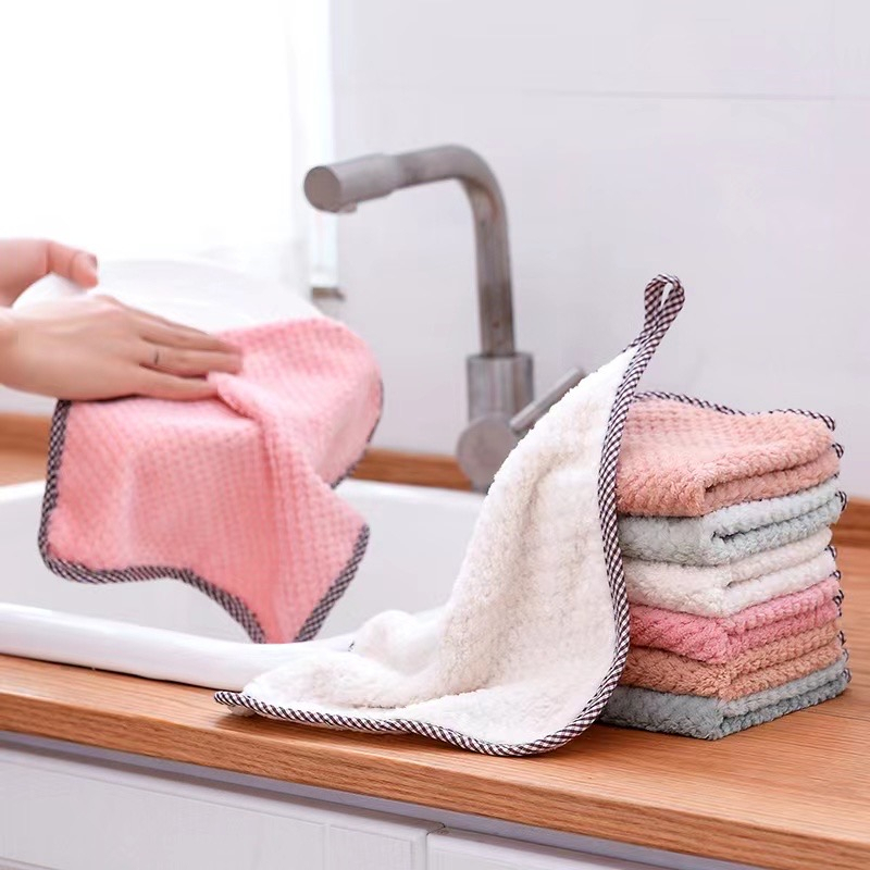 Kain Lap Tangan Gantung Microfiber Coral - Hand Towel - Kain lap dapur - Kain lap serbaguna Anti minyak