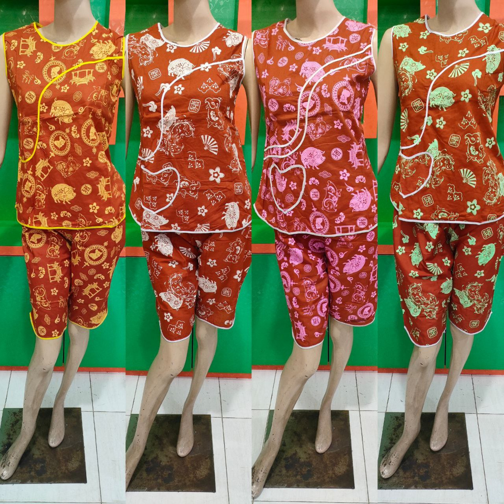 BAJU  TIDUR BATIK BAGAN SIAPI API MODEL SANGAHAI UKURAN L