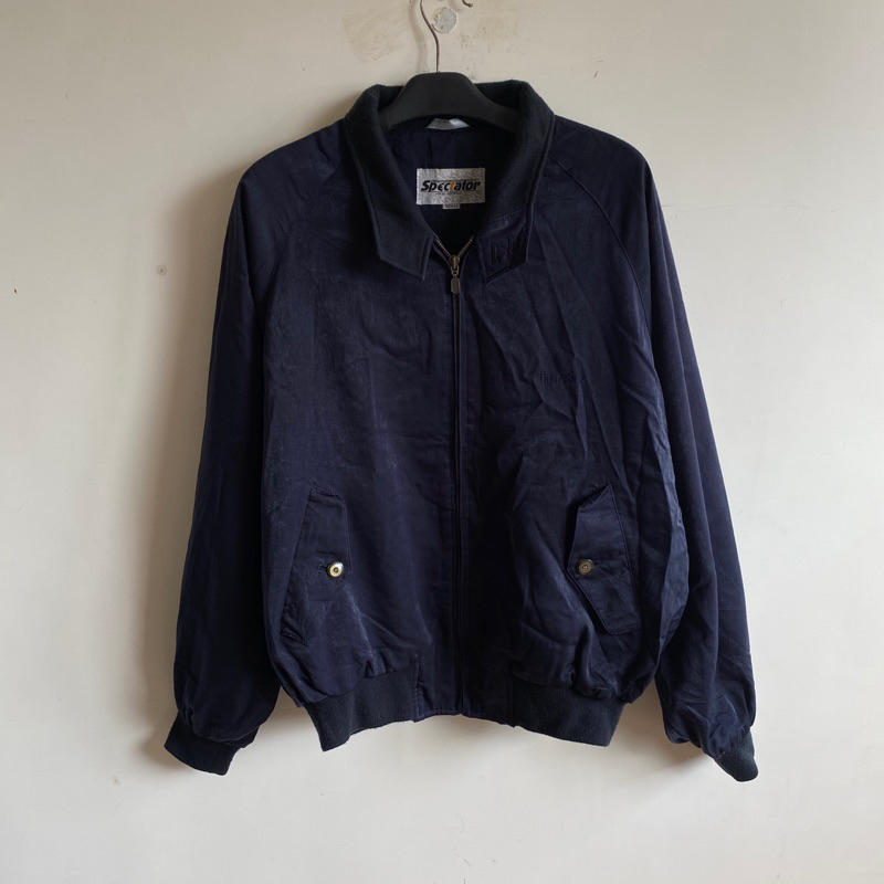 Jaket haringtoon troy bros navy vintage oversize second