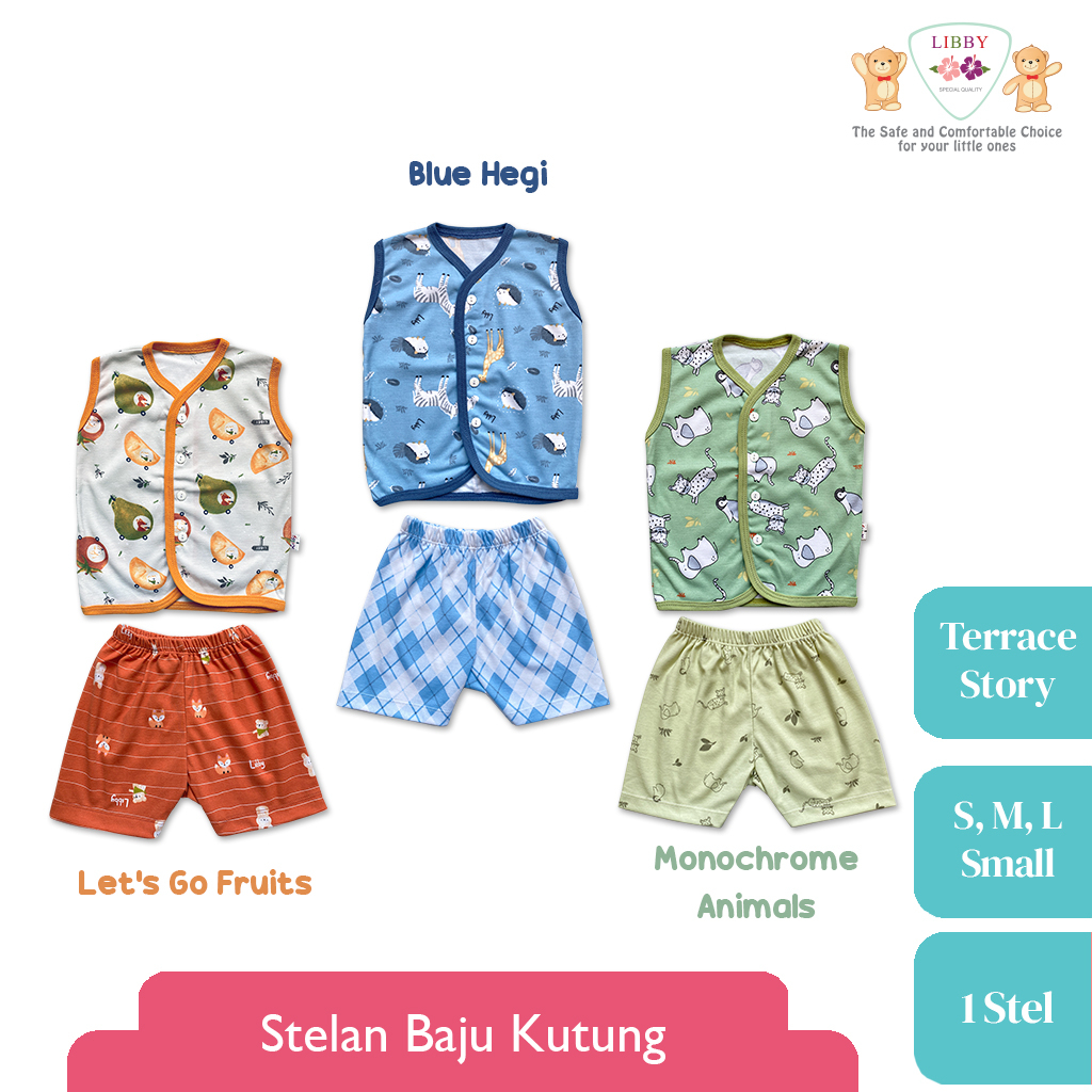 LIBBY Stelan Baju Kutung Anak Kecil Motif Terrace Story (1stel)