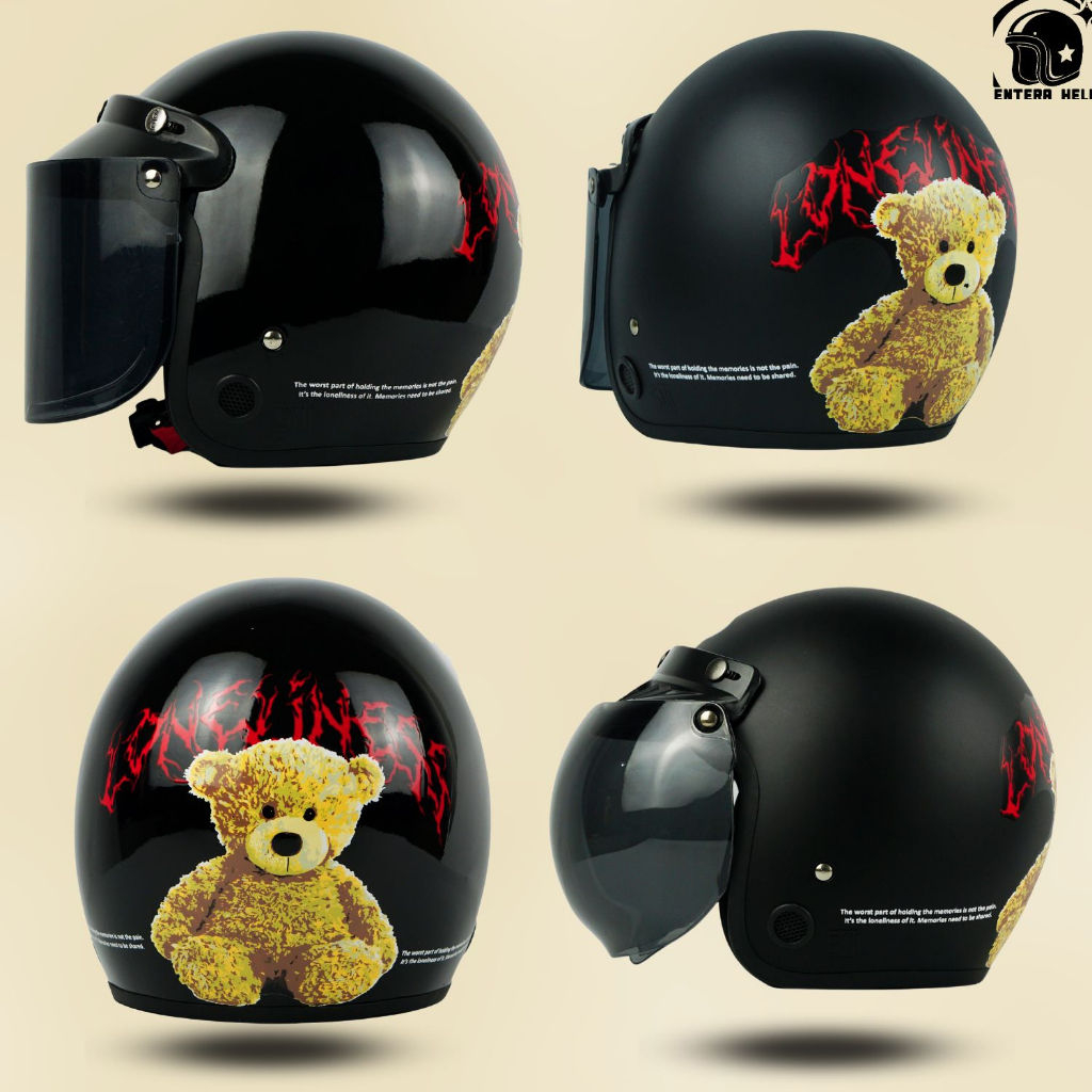 Helm Bogo Dewasa Pria Wanita  Lonely Bear SNI Terbaru Kekinian