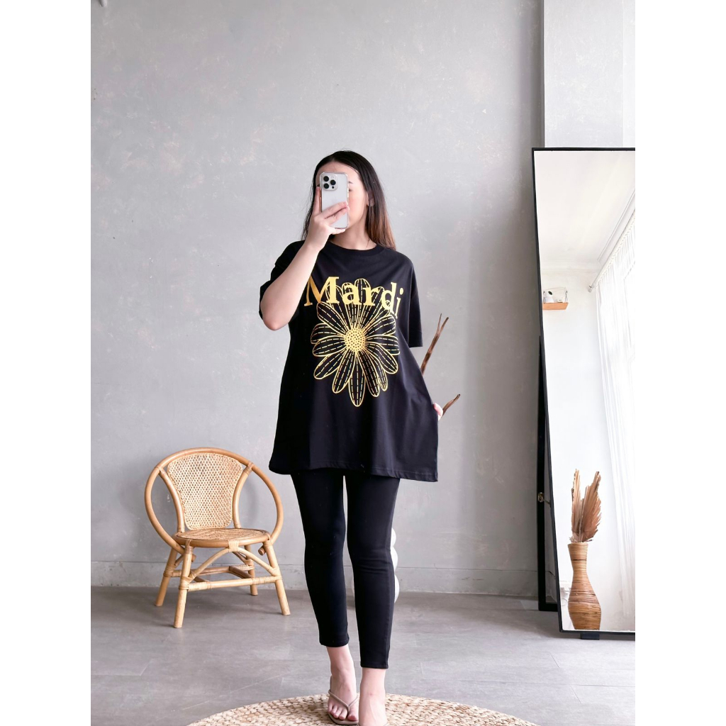 INFINITEE Kaos Wanita Ukuran Jumbo Bahan Katun Motif Terkini 120