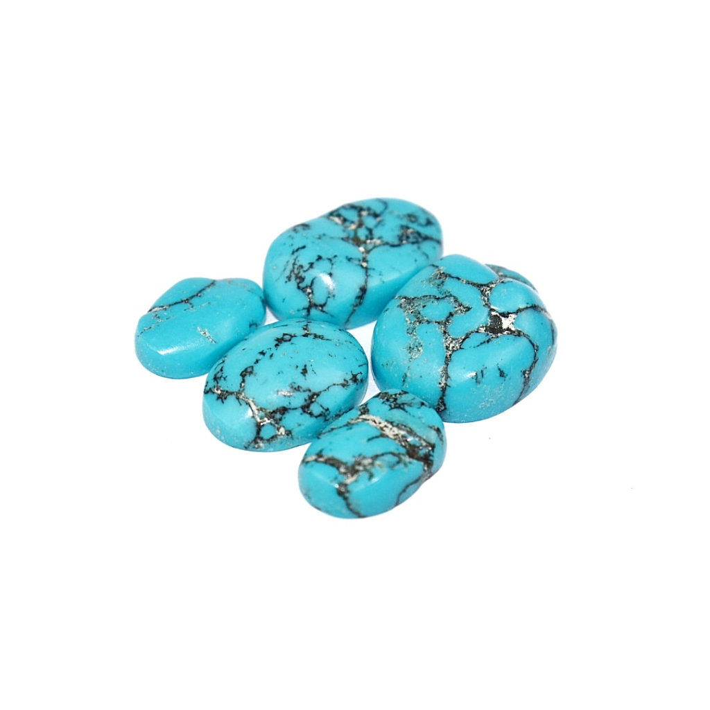 Natural Batu Akik Pirus Blue Turquoise Motif