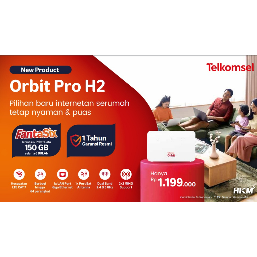 Home Router Orbit Pro 2Band WiFi 4G High Speed Free 150GB Garansi Resmi