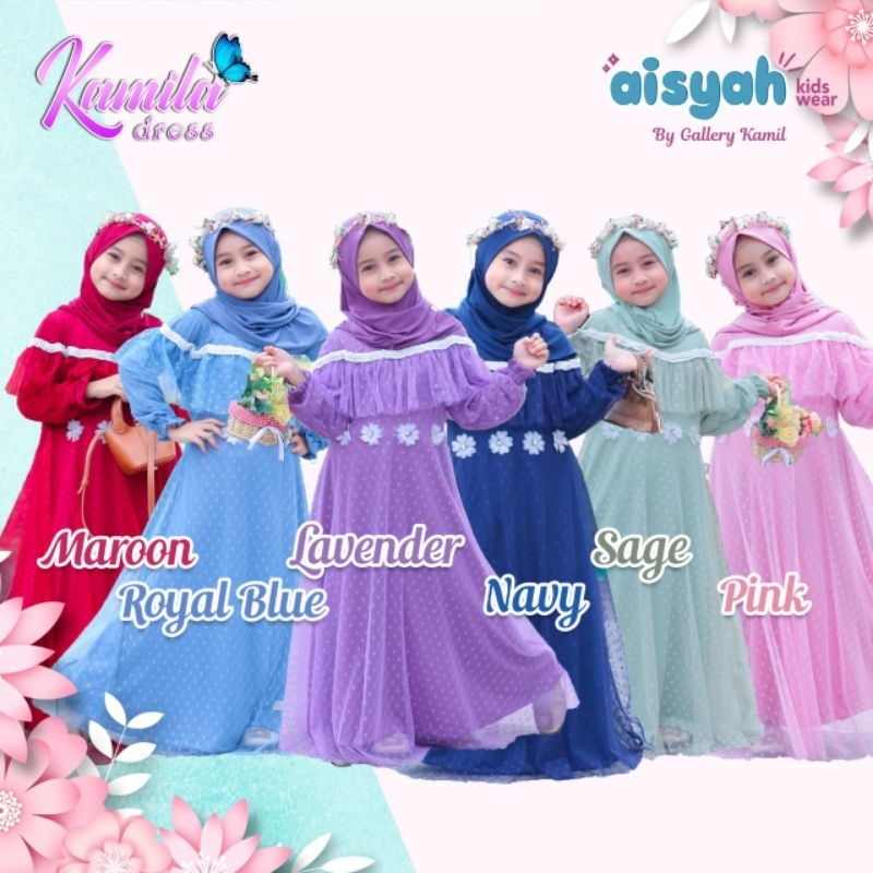 KAMILA DRESS ANAK/GAMIS KAMILA SET HIJAB