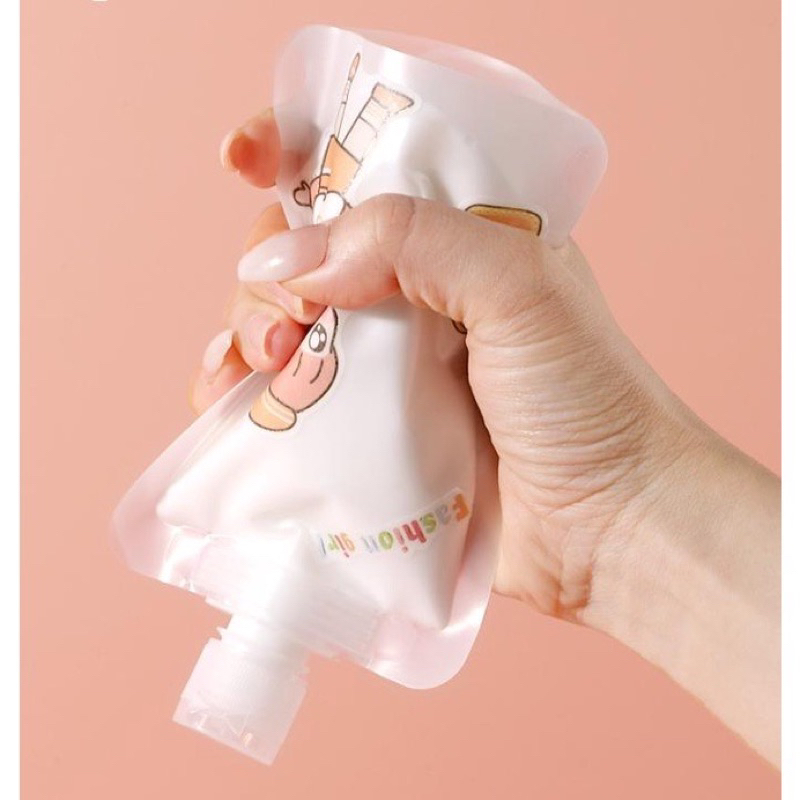 DEALSHOP21 | Botol Refill Travel Pounch Reusable Refillable Shampo Soap Lotion Liquid Tempat Sabun Cair Botol Sabun Travel Plastik Fliptop Flip Top Organizer