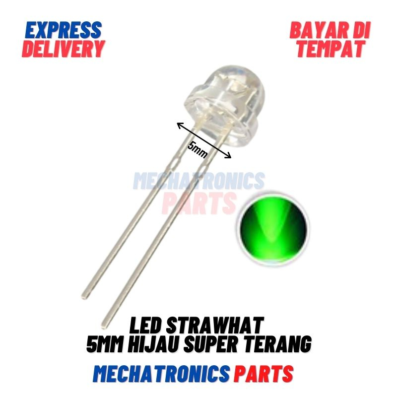 LED STRAWHAT 5MM WHITE STRAWHAT LAMPU LED TOPI SUPER TERANG