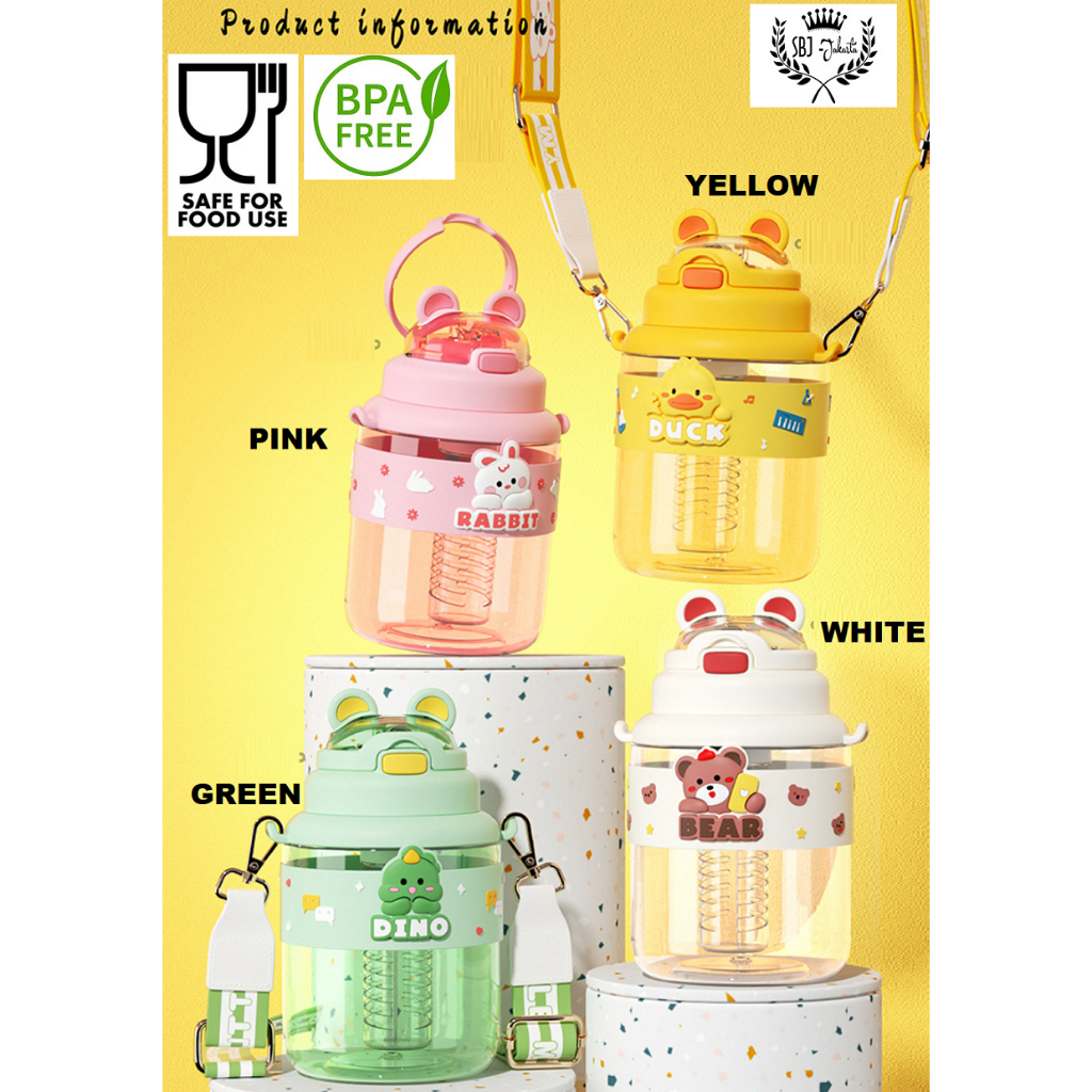 BOTOL MINUM UKURAN BESAR dengan SEDOTAN + INFUSER BPA FREE 1100 ML CELEBRITY STRAW