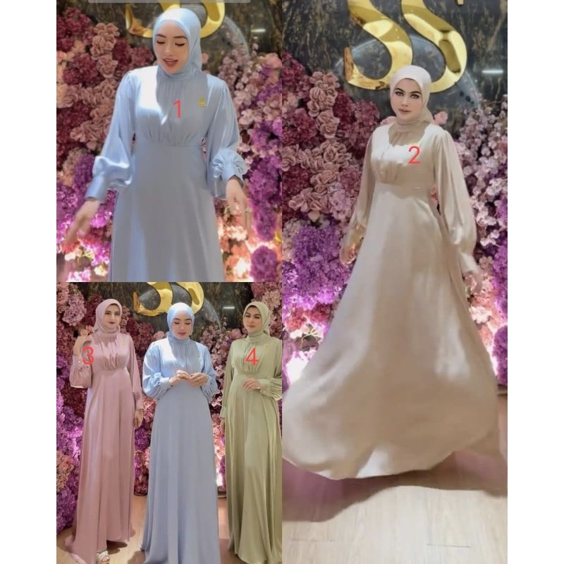 Gamis Silk Polos Mewah Shellasaukia