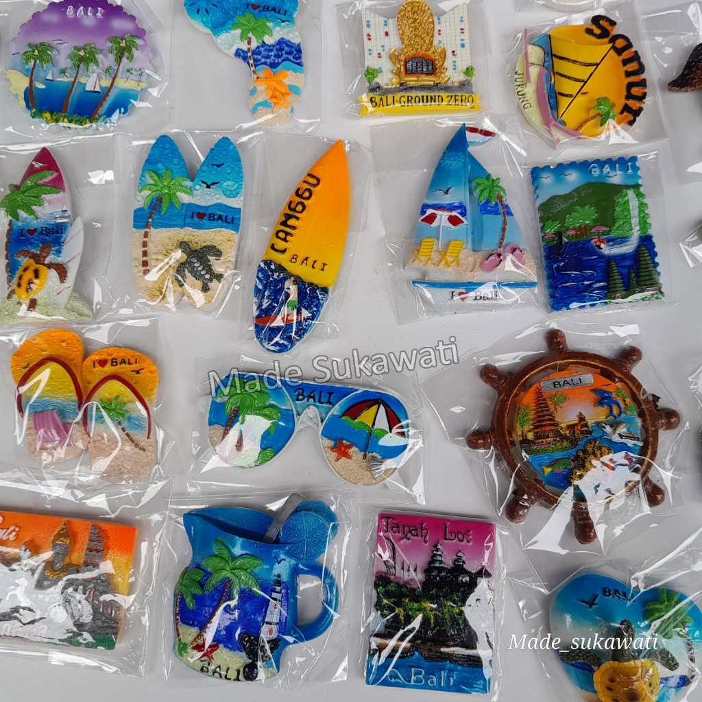 Magnet hiasan tempelan kulkas resin motif khas bali