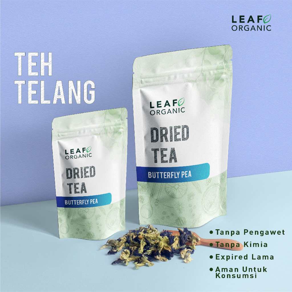 

Teh Biru Premium Butterfly Pea LEAF ORGANIC Bunga Telang Dried Flower Tea Minuman Herbal Kering Murni Organik