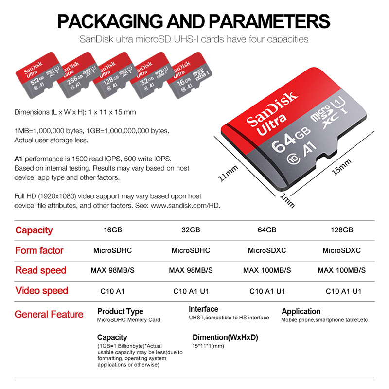 Micro SD 120MB/S Memory Card A1 Micro TF Card SD Card Hight Speet 32GB 64GB 128GB 256GB kartu memori