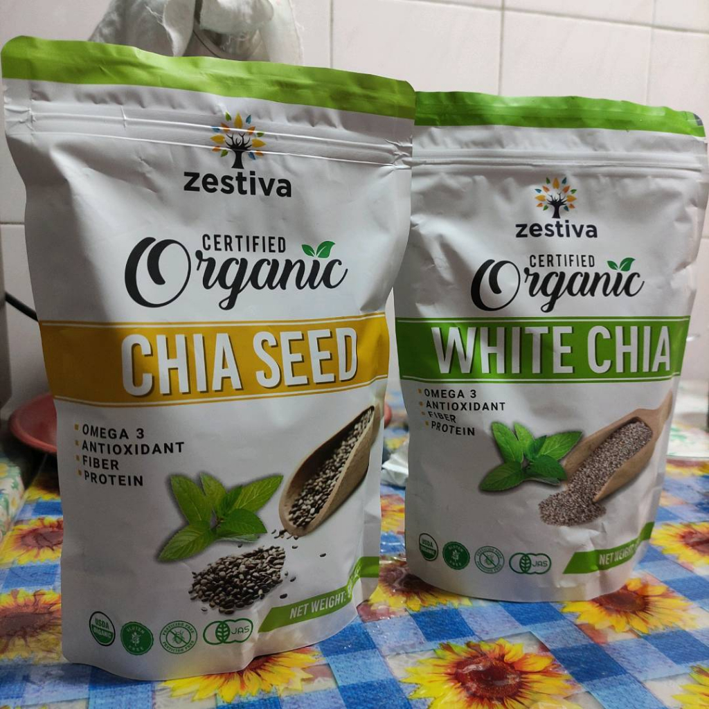 

Zestiva Chia Seed Organic 500Gr USDA & JAS Certified Organic White Chia - Black Chia