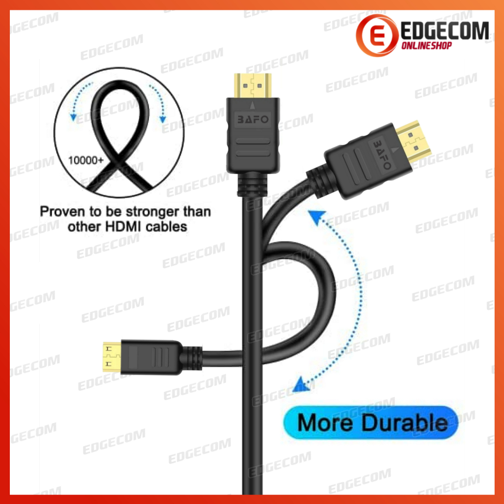 BAFO Kabel Mini HDMI Male to HDMI Male 2 Meter 4K Goldplated