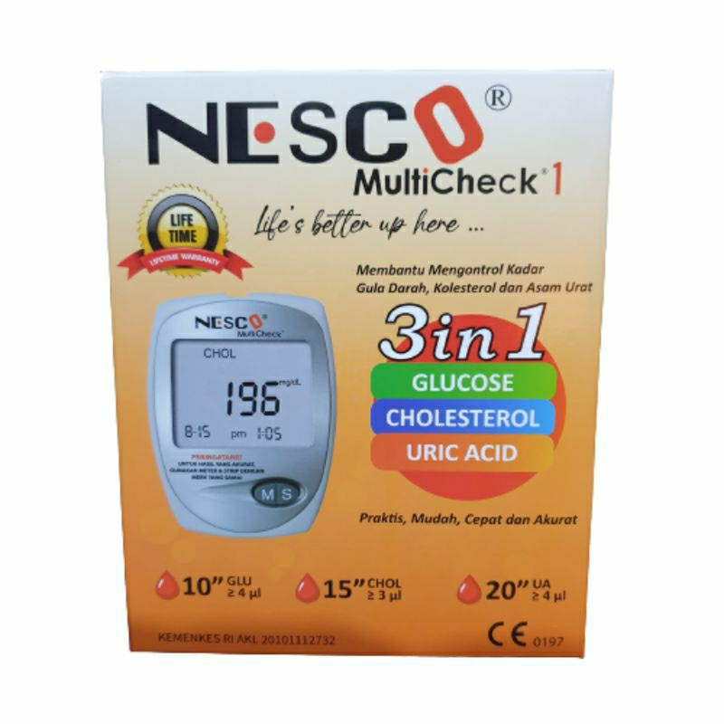 Nesco Multicheck GCU 3 In 1 Alat Cek Gula Darah Kolesterol Asam Urat Original