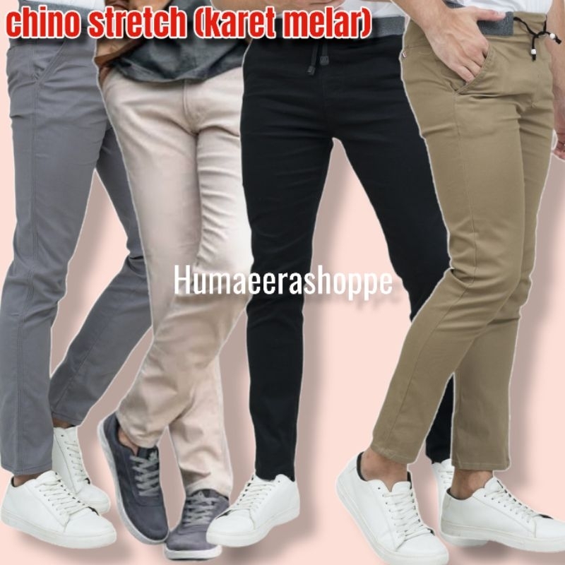 Celana chino panjang | Chino rib pria | celana slimfit karet