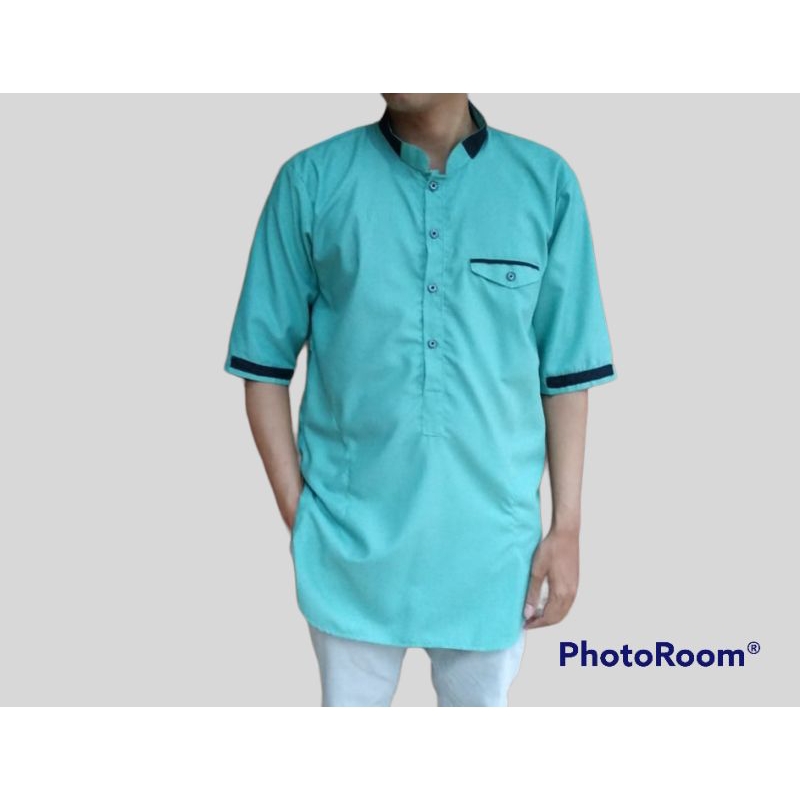 Baju Koko Hijau Wardah Dewasa Lengan 3/4