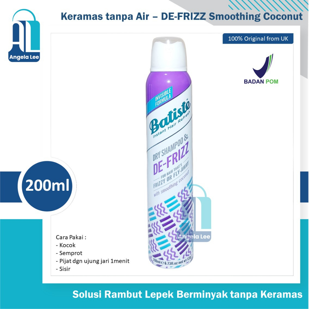 Batiste Dry Shampoo Shampo Kering Semprot rambut lepek berminyak 200ml keramas tanpa air