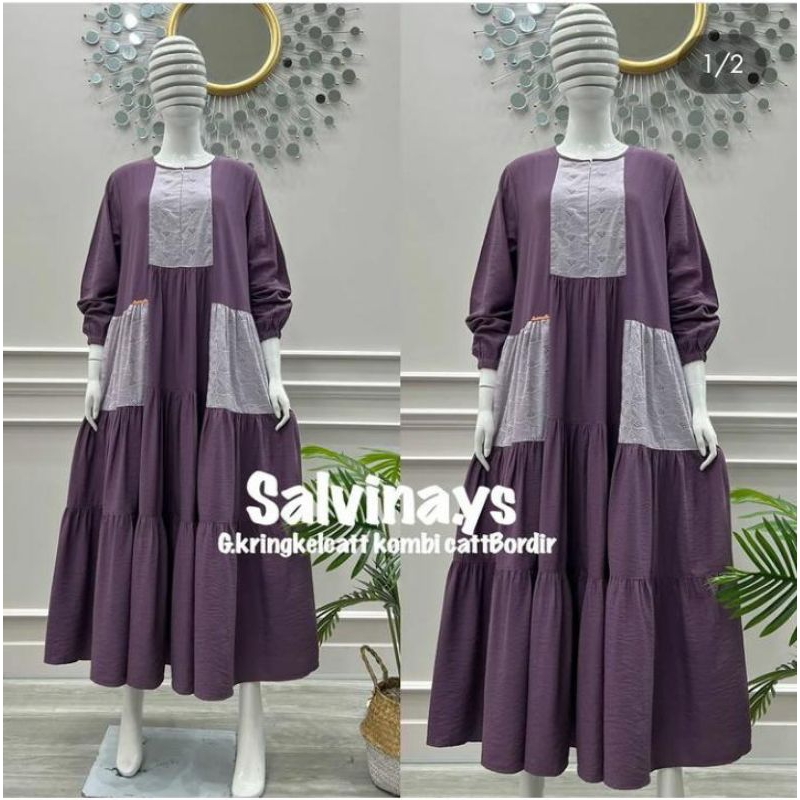 Gamis salvina bordir mix kringkle / salvina original ys