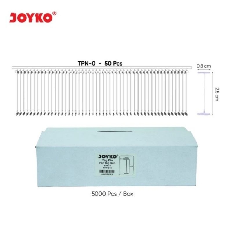 Joyko TPN-0 Tag Pin 1 Box isi 5000pc Refill Tag Gun Label Harga / Merk