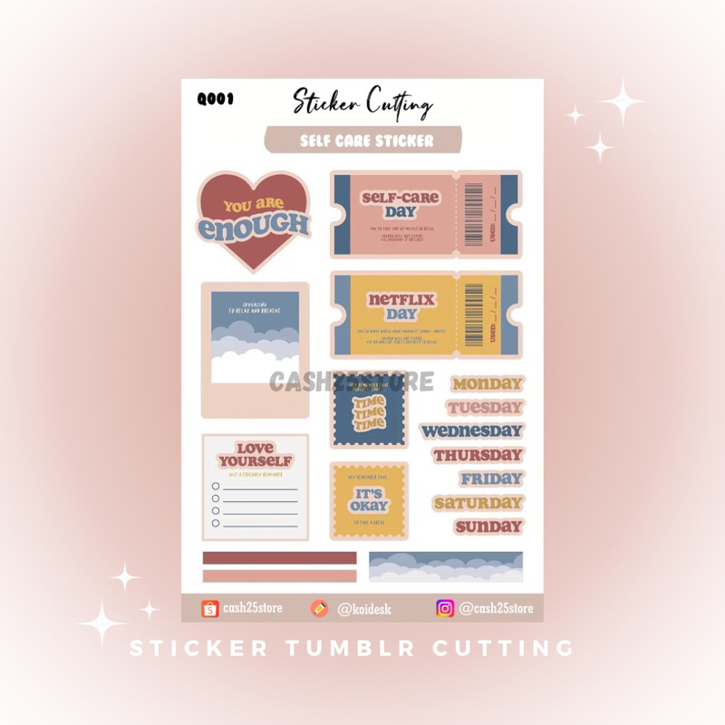 

STICKER CUTTING TUMBLR SELF CARE