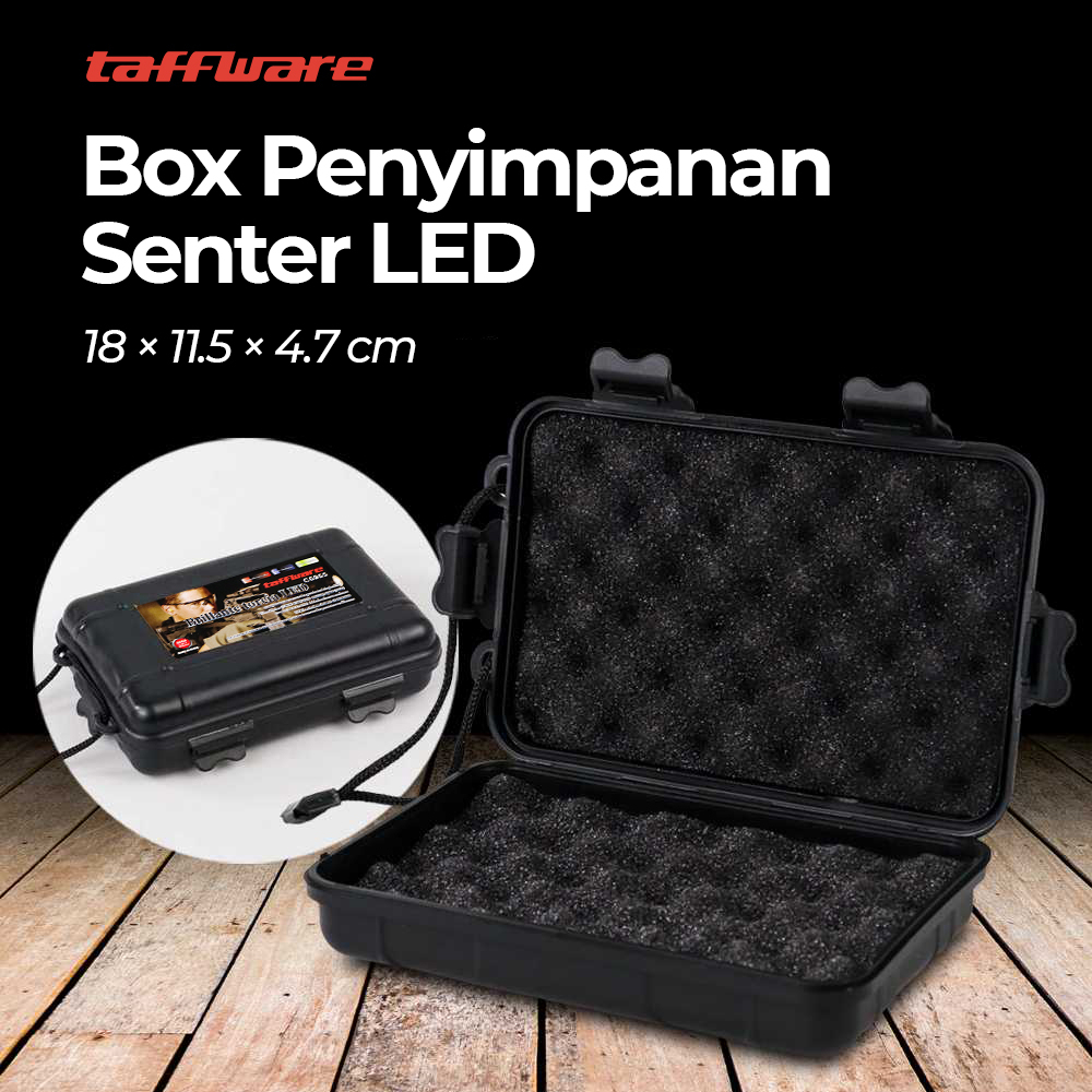 Taffware Box Kotak Penyimpanan Plastik Senter LED 18 x 11.5 x 4.7 cm - C6965 - Black