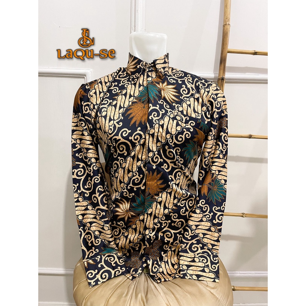 Kemeja Batik Pria Lengan Panjang Bahan Katun Premium Motif Kenanga Nevy Kekinian Cocok Untuk Kantoran Kondangan Dan Acara Besar Lainnya Best Seller