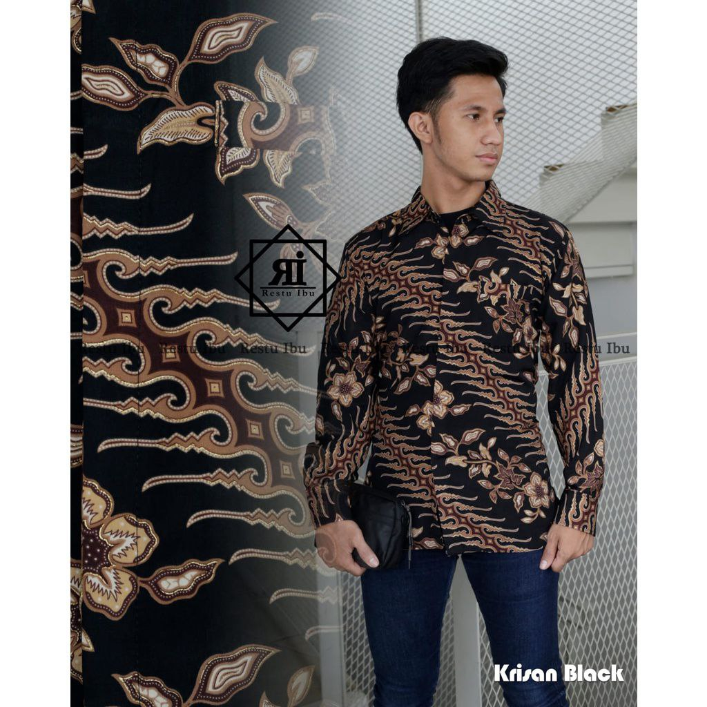 Kemeja Batik Pria Lengan Panjang Bahan Katun Premium Motif Cerry Cream Kekinian Cocok Untuk Kantoran Kondangan Dan Acara Besar Lainnya Best Seller