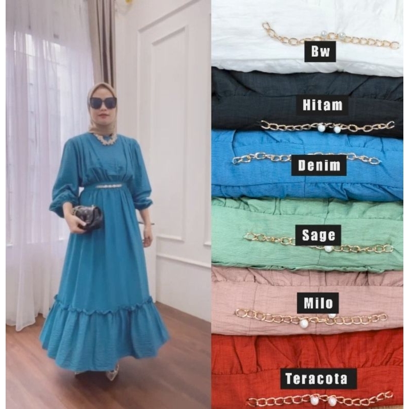 maxi dress polo linen angela