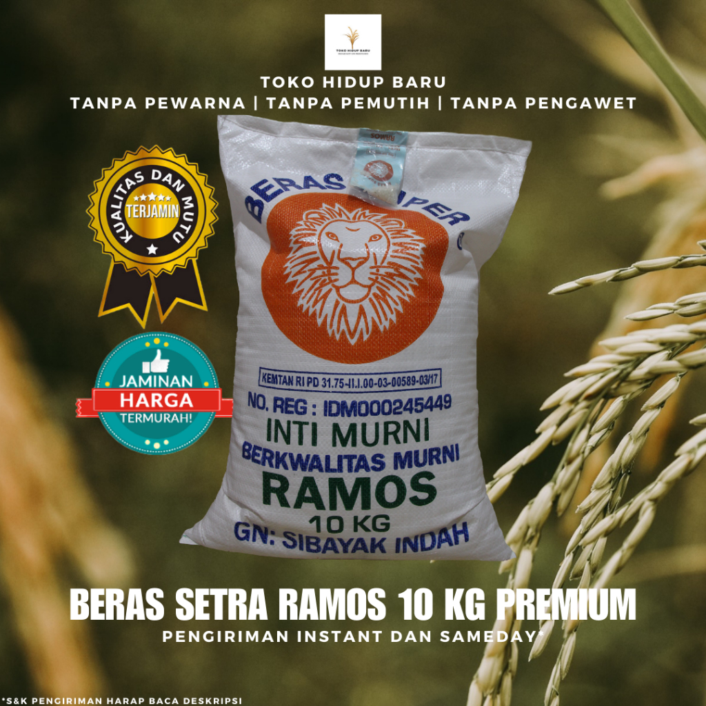 

(BEST SELLER) BERAS SETRA RAMOS PREMIUM 10 KG CAP KEPALA SINGA