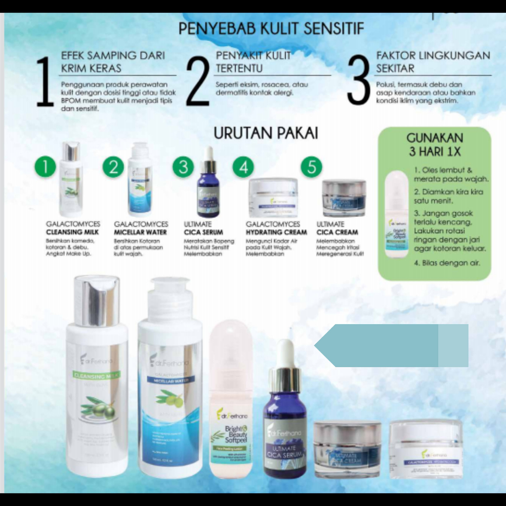 Paket Komplit Bopeng &amp; Kulit Rusak dr. Ferihana Cosmetics &amp; Skincare Merupakan Rangkaian produk yang diformulasikan untuk Mengatasi Permasalahan Kulit Scar Stretch Mark Sensitif Iritasi Terdaftar BPOM dan LPPOM MUI
