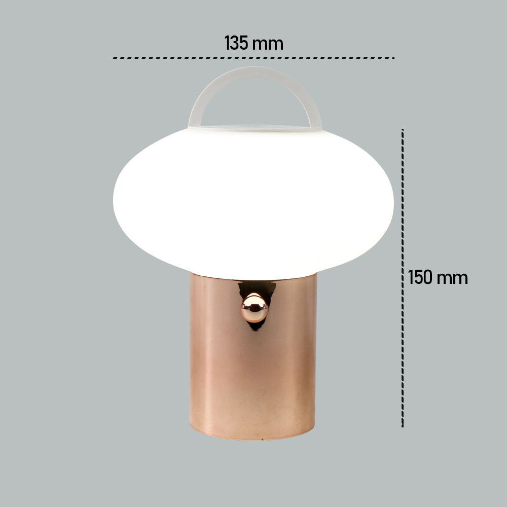 Lampu Meja Hias LED Rechargeable Cool White - 371 - Champagne Gold