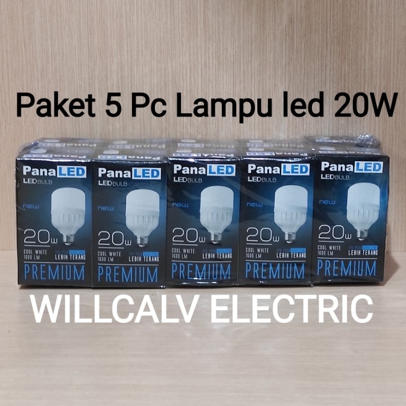 Paket 5 Pc Lampu led PANALED by LUBY 20W cahaya putih E27 / Lampu led kapsul 20W PANALED by LUBY cahaya putih E27