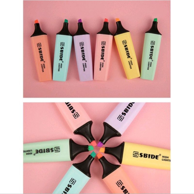 

SBIDE Highlighter Pastel Macaron Color / Highlighter warna Pastel bukan Stabilo